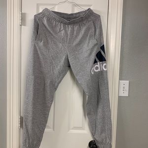 ADIDAS mens sweatpants, like new, not worn, grey with pockets and elastic ankles